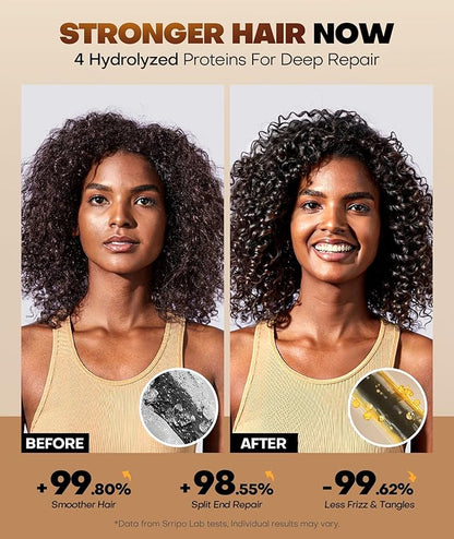 Karsell Collagen Hair Mask for Deep Conditioning, Keratin Hair Treatment with 4 Hydrolyzed Proteins, Moroccan & Avocado Oils Conditioner for Nourish, Calendula Gentian Extracts Care Dry & Damaged Hair