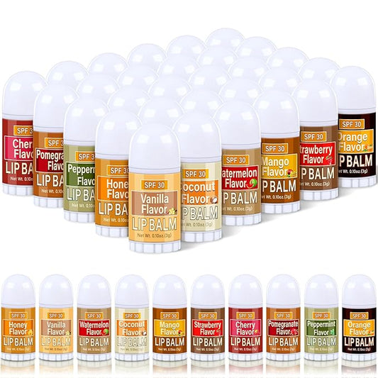 30 Pcs Mini Sunscreen Lip Balms Bulk Spf 30 Lip Balms Sticks with Sunscreen Teacher Nurse Volunteer Employee Appreciation Gifts Bulk Staff Team End of Year Coworkers Gifts for Women Men