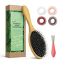No Shampoo Hair Brush,Natural Boar Bristle Hair Brush for Women, Men, Kids;Smooths Frizz and Prevents Breakage in Fine and Straight, Thick and Curly Hair (oval)