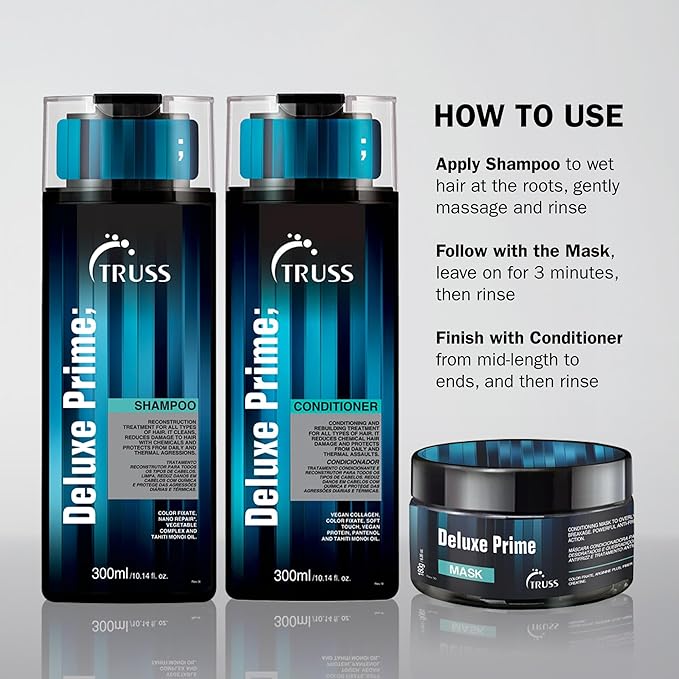 TRUSS Prime Mask - Deep Conditioning Treatment - Creatine & Arginine Plus Hair Repair, Rebuilds Vitality Back to Damaged and Dry Hair - Reduces Fading with Color Fixative (6.35 oz)