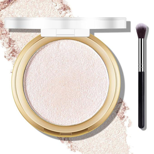 Baked Highlighter Powder Palette, Makeup Highlighter Powder Palette Moonlight White