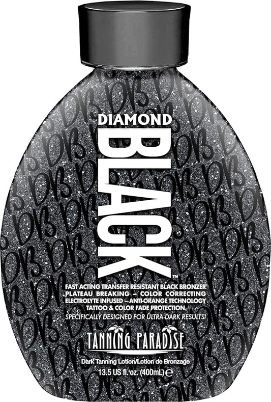 Tanning Paradise Diamond Black Tanning Bed Lotion – 13.5 Fl Oz Transfer Resistant Tanning Lotion for Tanning Beds – Indoor Tanning Lotion for Golden Bronze Color – CC Cream Matte Airbrush Effect