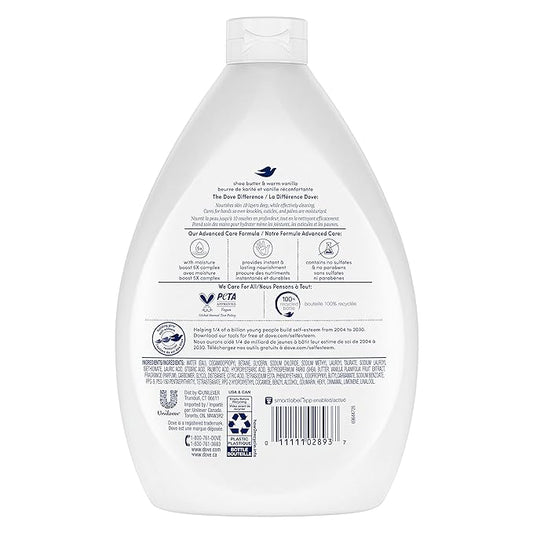 Dove Advanced Care Hand Wash Shea Butter & Warm Vanilla Pack of 3 For Soft, Smooth Skin, More Moisturizers Than The Leading Ordinary Hand Soap, 34 oz