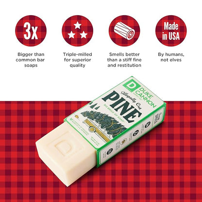 Duke Cannon Supply Co. Big Brick of Soap Bar for Men Holiday Edition - Illegally Cut Pine (Fresh Split Pine Scent), 10 oz. (6 Pack)