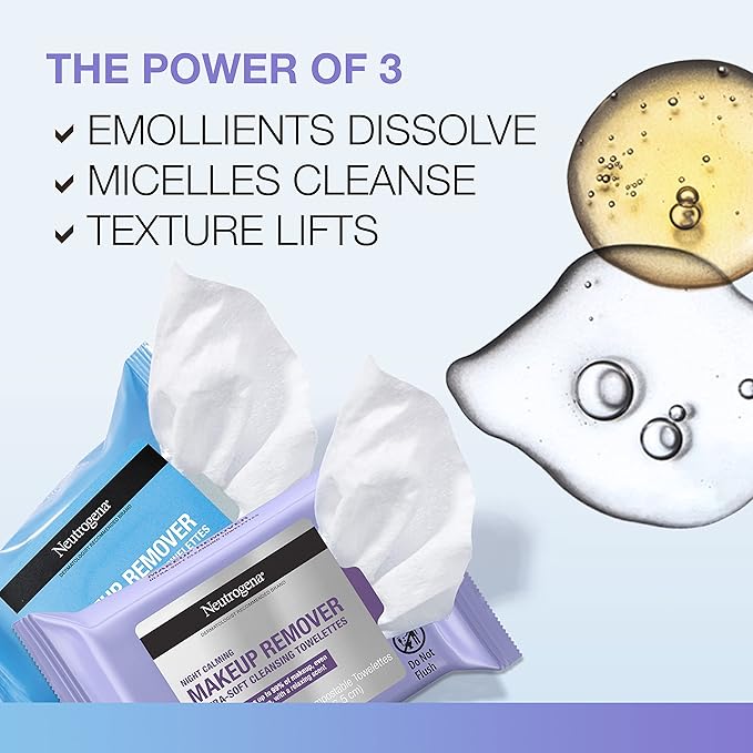 Neutrogena Day & Night Wipes, Makeup Remover Face