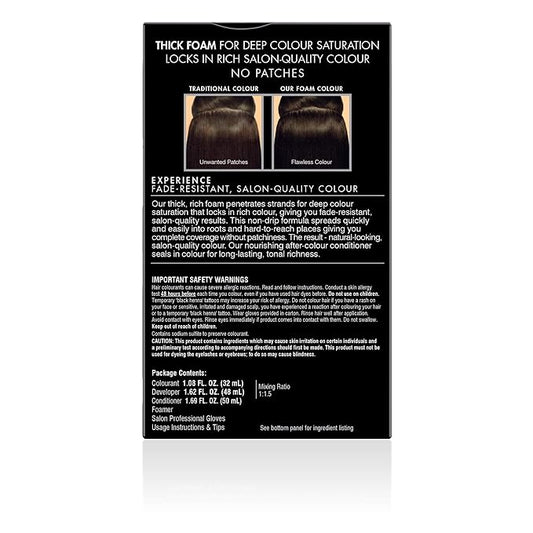 John Frieda Precision Foam Colour, Dark Cool Espresso Brown, Full-Coverage Hair Color Kit, Anti-Fade Gray Coverage, Deep Color Saturation Hair Dye, 1 Application