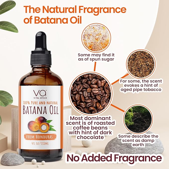 Batana Oil-Hair Growth Oil-4 Fl Oz-Glass Bottle-Cold Pressed-100% Raw-Dr Sebi Recommended-Essential Nutrients-For Women & Men