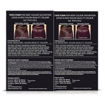 John Frieda Precision Foam Colour, Deep Cherry Brown 3VR, Full-coverage Hair Color Kit, Anti-Fade Gray Coverage, Deep Color Saturation Hair Dye, Pack of 2