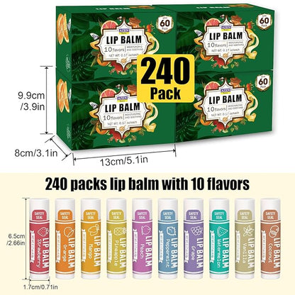 AZEN 240 Pack Lip Balm, Natural
