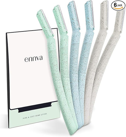 ennva Eyebrow Razor for Women | Dermaplane Facial Razor for Face | Hair Trimmer Face Razor for Body Use | Multipurpose Facial Hair Removal Disposable Blades Eyebrow Tool - 6pcs