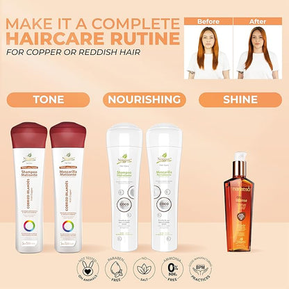 naissant Irish Copper Hair Toning Mask | Color Depositing | Moisturize, Refresh & Neutralize Brassy Tones | Paraben, Ammonia & Sulfate Free | Pro-Vitamin B5, Olive Oil & Honey (Cobrizo) 10.1 Fl Oz