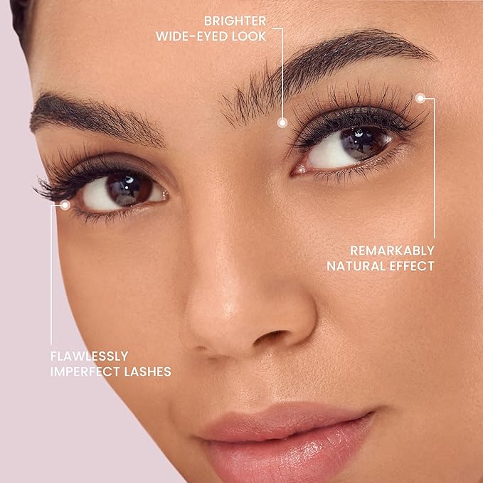 KISS The New Natural Effortless Minimal Look False Eyelashes 12mm, Half Strip Lash Single Pack, NNH02, 1 Pair