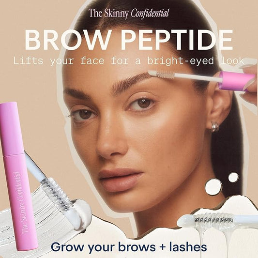 The Skinny Confidential Brow Peptide Serum for Eyebrow & Eyelash Growth - Lengthen, Strengthen & Thicken Brows & Lashes for Fuller, Thicker & Healthier Results - Lightweight, Non-Greasy Formula