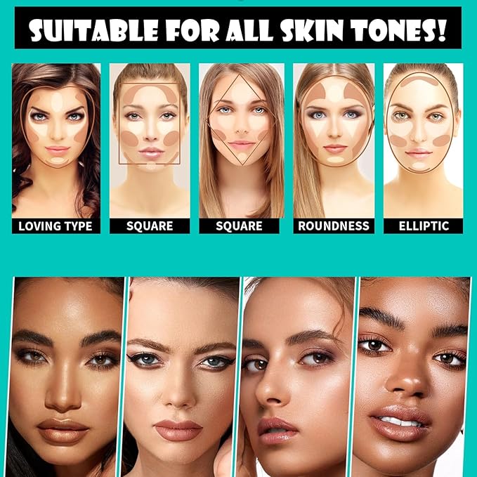 MEICOLY 2-in-1 Highlighter Contour Stick,Cool Toned Contour Stick,Makeup Shaping Stick,01