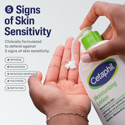 Cetaphil Face & Body Moisturizer, Hydrating Moisturizing Lotion for All Skin Types, Suitable for Sensitive Skin, NEW 4 oz Pack of 3, Fragrance Free, Hypoallergenic, Non-Comedogenic