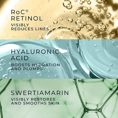 RoC Derm Correxion Neck Cream with Hyaluronic Acid and Advanced Retinol to visibly Tighten & Lift Horizontal Neck Lines, Facial Moisturiser to Contour Face, Neck + Jaw, (1.7 oz) with Retinol Packette