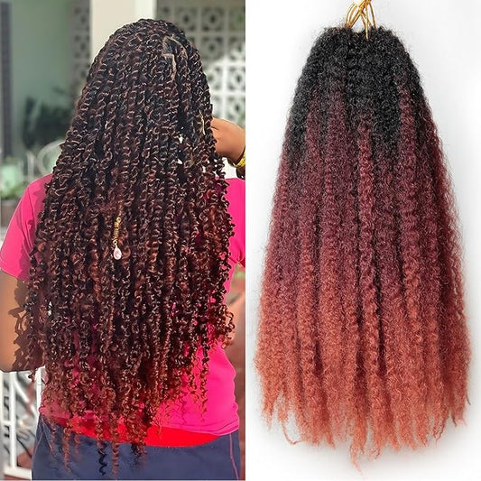 Marley Twist Braiding Hair 24 Inch 8 Packs – Long-Lasting Marley Hair, Fluffy&Tangle-Free Cuban Twist Hair for Braiding, Natural Look Synthetic Spring Afro Kinky Twist Hair Extensions (T1B/530/350)
