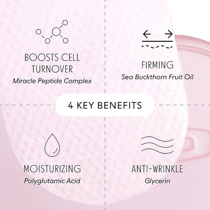 LOOPS Peptide Serum Korean Skincare - Firm, Fortify, and Fight Fine Lines - Anti-Wrinkle and Moisturizing Skin Care - Pre-soaked Veocell Embo Pad - Peptide Complex to Rejuvenate and Prejuvenate Face