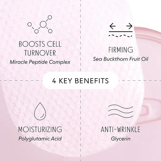LOOPS Peptide Serum Korean Skincare - Firm, Fortify, and Fight Fine Lines - Anti-Wrinkle and Moisturizing Skin Care - Pre-soaked Veocell Embo Pad - Peptide Complex to Rejuvenate and Prejuvenate Face