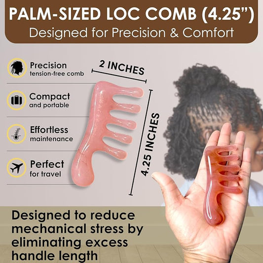 Loc Comb - Scalp Massager | Gua Sha Hair Care Inspired Wide Tooth Comb for Curls - Head Massager for Hair Growth, Hair Detangler for Women, Men By NVLX LABS
