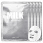 LAPCOS Milk Sheet Mask, Moisturizing Daily Face Mask to Replenish and Restore Dry Skin, Korean Beauty Favorite, 5-Pack