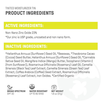 Raw Element Ultra-Moisturizing Tinted Face Cream, Non Toxic 1.8 oz