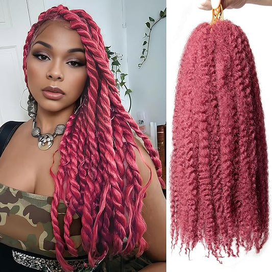 Marley Twist Braiding Hair 24 Inch 8 Packs – Fluffy&Tangle-Free Cuban Twist Hair for Braiding, Natural Look Synthetic Long-Lasting Spring Afro Kinky Twist Hair Extensions (118=BUG)