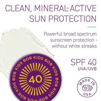 BOB KIDS Duo Pack SPF Sun Protection, SPF 30 Mineral Powder Sunscreen & SPF 40 Kids Sun Protection Balm, Broad Spectrum, Fragrance Free, Water Resistant