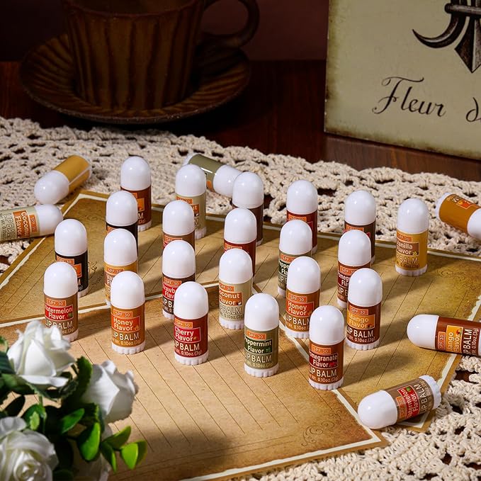 10 Pcs Mini Sunscreen Lip Balms Bulk Spf 30 Lip Balms Sticks with Sunscreen Teacher Nurse Volunteer Employee Appreciation Gifts Bulk Staff Team End of Year Coworkers Gifts for Women Men