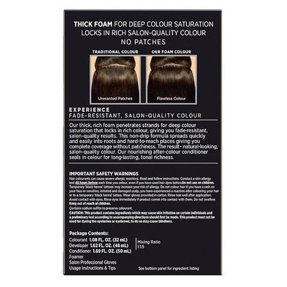 John Frieda Precision Foam Colour, Medium Natural Brown 5N, Full-coverage Hair Color Kit, Anti-Fade Gray Coverage, Deep Color Saturation Hair Dye, 1 Application