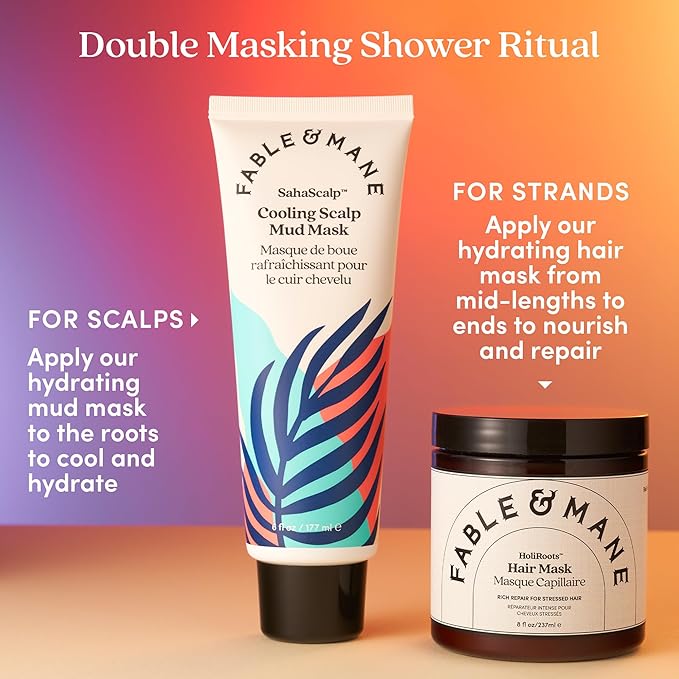 Fable & Mane Cooling Scalp Mud Mask, Soothes Itchiness and irritation. Treatment to Purify the Scalp with Ayurvedic Neem