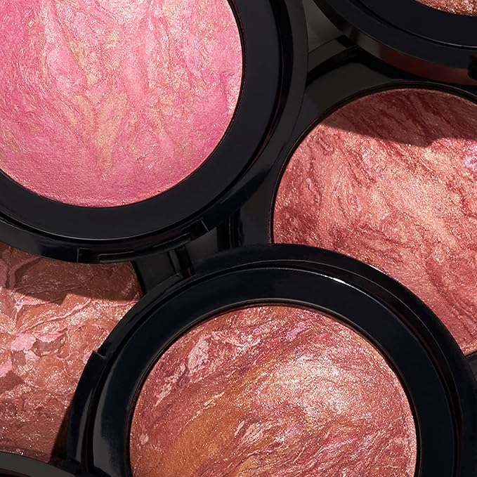 LAURA GELLER NEW YORK Baked Blush-n-Brighten Marbleized Blush + Angled Brush (06 Pink Grapefruit, 47mm)