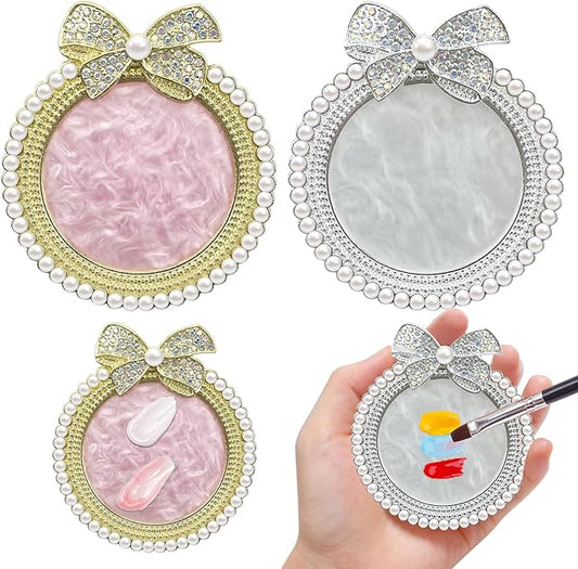 2 Pack Bow with Rhinestones Pearl Nail Art