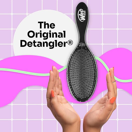 Wet Brush Original Detangler Hair Brush Elf Kit - Ultra-Soft IntelliFlex Bristles - Detangling Brush Glides Through Tangles For All Hair Types (Wet Dry & Damaged) - 1 Brush & 1 Scrunchie
