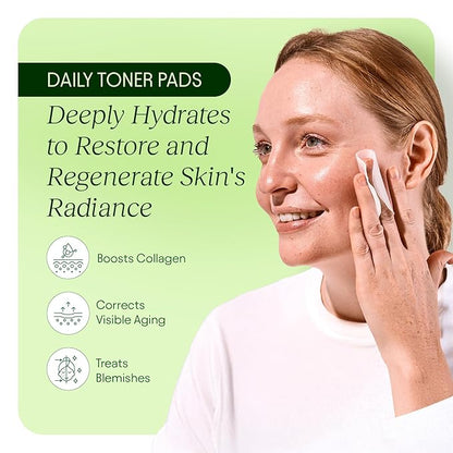 Korean Skincare Anti-Aging, Dark Spot & Wrinkle Minimizing Toner Pads - Hydrating with Snail Mucin, Centella Asiatica, Niacinamide, Peptides - For Polished & Youthful Skin - 100 Count