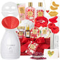 27 Pcs Bath and Body Gifts Basket Set - Rose Spa Gifts Set Skin Care Set for Women, Gift Baskets Set for Mothers Day Mom | Perfect Gifts for Christmas, Birthday, Valentines Day All Occasion Present