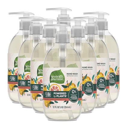 Seventh Generation Hand Soap, Mandarin Orange & Grapefruit , 12 Fl Oz (Pack of 8) - (Packaging May Vary)