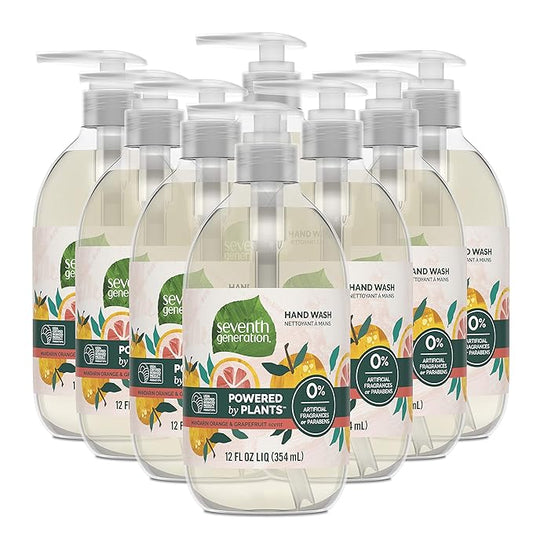 Seventh Generation Hand Soap, Mandarin Orange & Grapefruit , 12 Fl Oz (Pack of 8) - (Packaging May Vary)