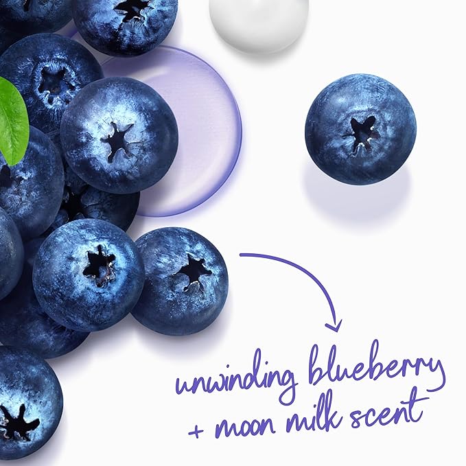 Dove Body Wash 3 Count Unwind Blueberry & Moon Milk For 24hr Lotion-Soft Skin Moisturizing Skin Cleanser with No Sulfates No Parabens