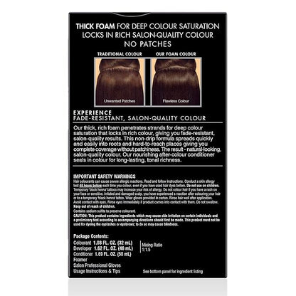 John Frieda Precision Foam Colour, Dark Chocolate Brown 4BG, Full-Coverage Hair Color Kit, Anti-Fade Gray Coverage, Deep Color Saturation Hair Dye, 1 Application
