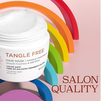 Luseta Tangle Free Hair Mask for Women and Men for Detangling with Keratin and Argan Oil, Color Safe Hair Mask for Curly and Wavy 16.9oz