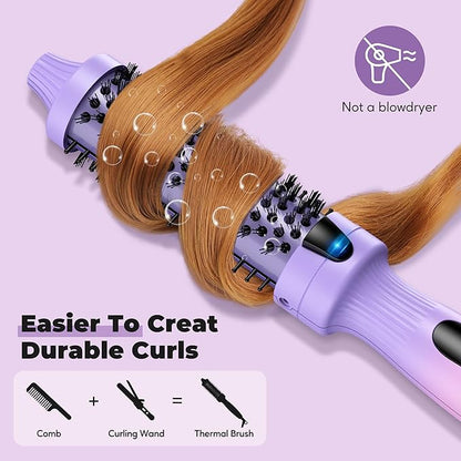 1.25-Inch Thermal Brush - Ceramic Ionic Heated Round Brush for 90's Full-Bodied Style, Volumizing, Smooth Hair & Natural Curls, Dual MCH Heating, Digital Display, 9 Temperature, Dual Voltage