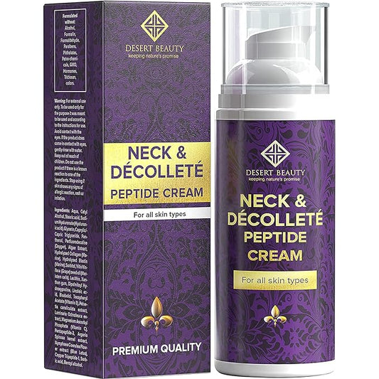 Neck Firming Cream, Anti Aging Moisturizer for Neck & Décolleté (3.38 oz / 100ml Large Bottle) | Advanced Stem Cell + Collagen Formula For Tightening & Lifting Sagging Skin