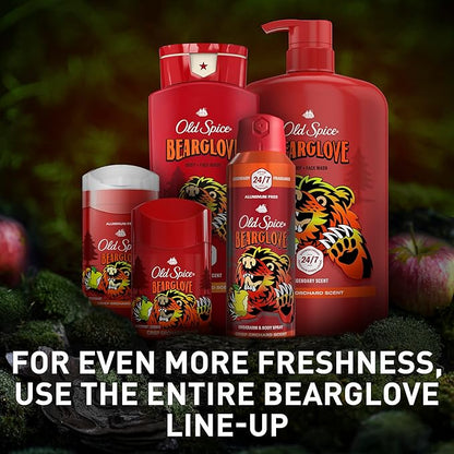 Old Spice Aluminum Free Deodorant for Men, 24/7 Odor Protection, 24/7 Freshness & Lasting Scent, Goes on Clear, Bearglove with Crisp Orchard Scent, 2.6 oz