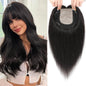 Hair Toppers for Women Real Human Hair, 360° 3D Toppers Pieces for Women with Thinning Crown Wispy Bangs 14 Inch Upgrade Big Basement (Natural Black, 14 Inch Wispy Bangs)
