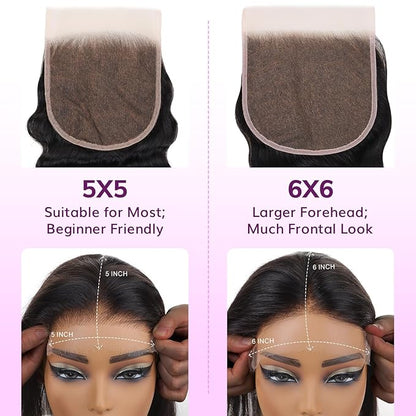 IDN BEAUTY SKINLIKE REAL HD 6x6 Lace Closure Human Hair Straight 16 Inch Bleached Single Knots Ultra-thin HD Lace Closure Virgin Human Hair 0.1 mm Pre Plucked Hairline