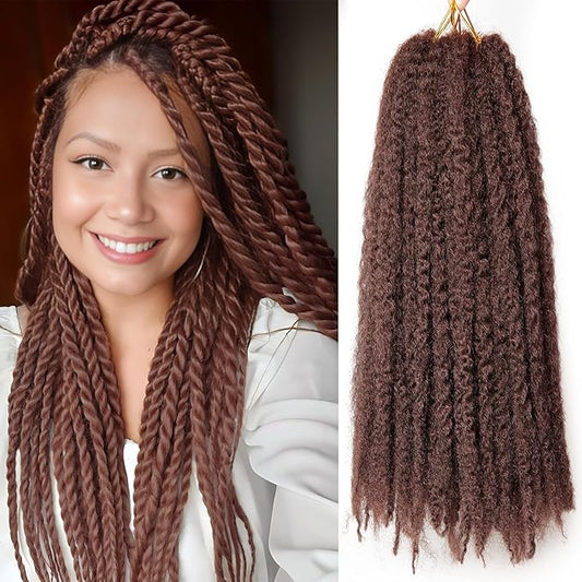 Marley Twist Braiding Hair 24 Inch 8 Packs – Fluffy&Tangle-Free Cuban Twist Hair for Braiding, Natural Look Synthetic Long-Lasting Spring Afro Kinky Twist Hair Extensions (30)