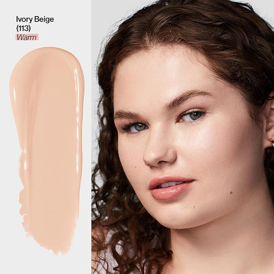 Revlon Illuminance Tinted Serum, Triple Hyaluronic Acid, Evens Out Skin Tone Over Time and Hydrates All Day, SPF 15, 113 Ivory Beige, 0.94 fl oz.