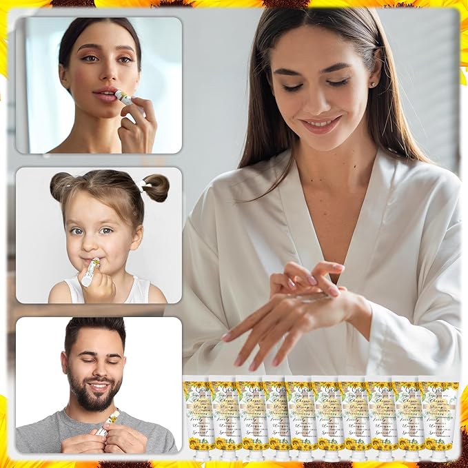 144 Pcs Christian Lip Balm Hand Cream Set Biblical Party Favors, Include 36 Bible Lip Balm and Sunflower Moisturizing Hand Cream 36 Bags and Cards and Ropes for Women Men Accessories Gifts