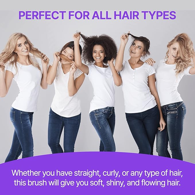 LUCETE Rainbow Volume S Brush(medium)-Detangling Hairbrush with A Mirror-Travel size